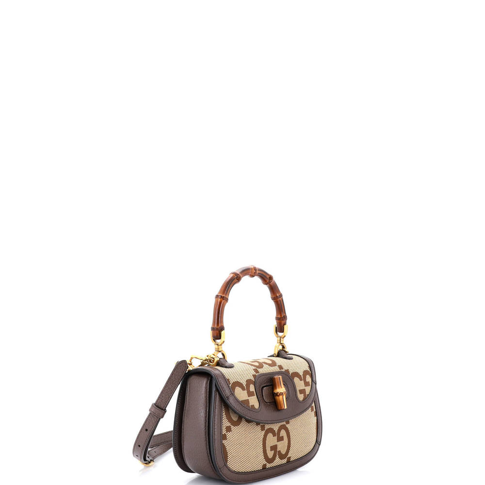 Gucci Small Bamboo 1947 Top Handle Bag Jumbo GG Canvas - Picture 3 of 8